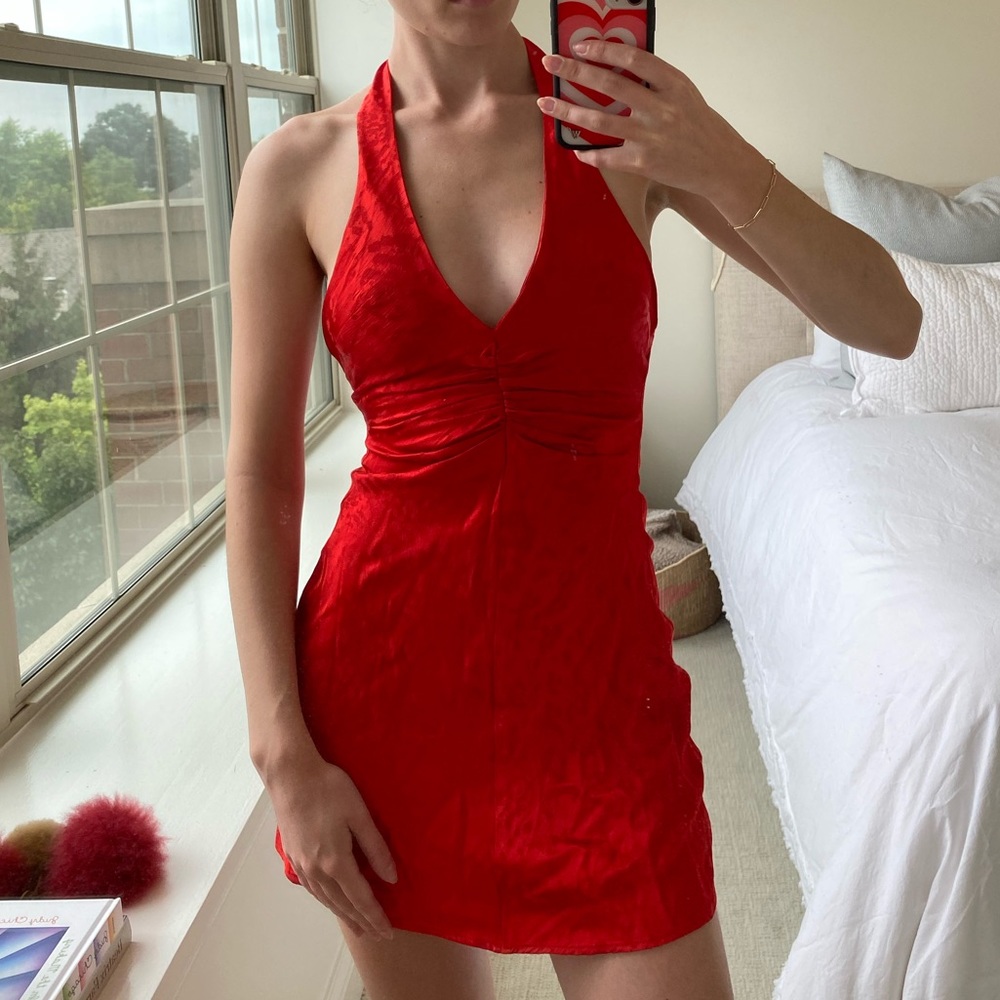Red Halter Mini Dress
